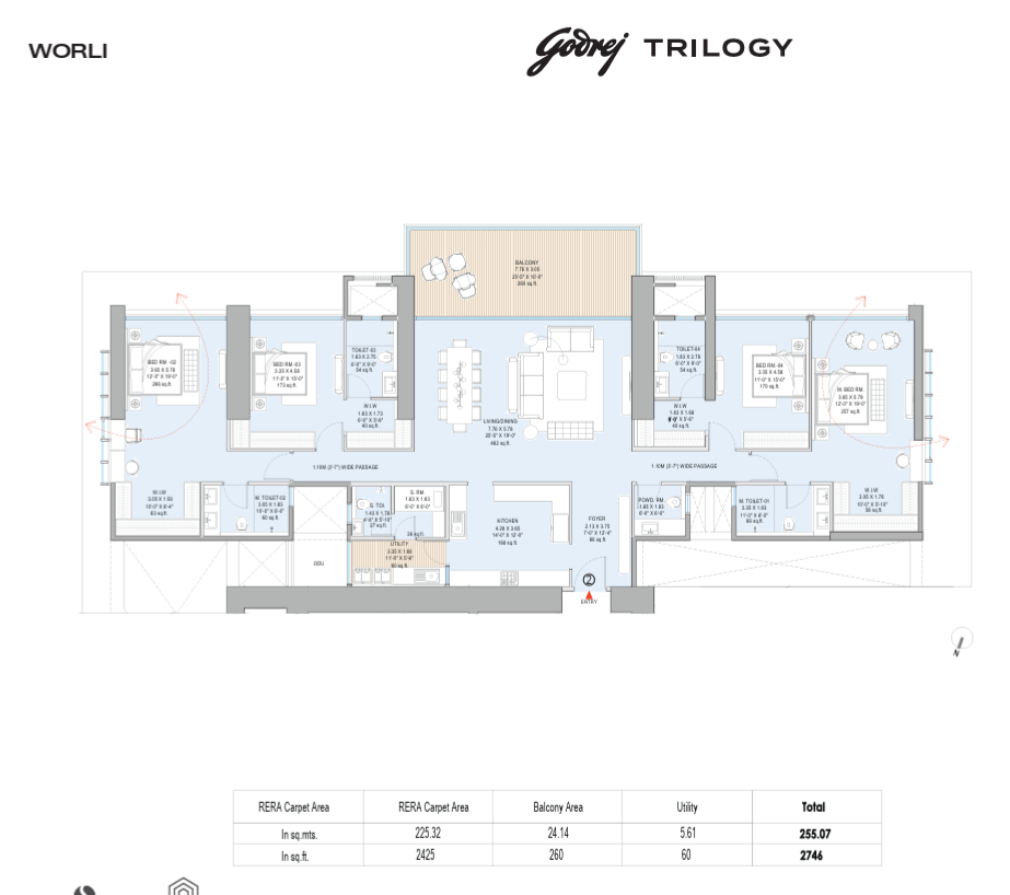 Godrej Bandra floorplans - 4 BHK in Bandra