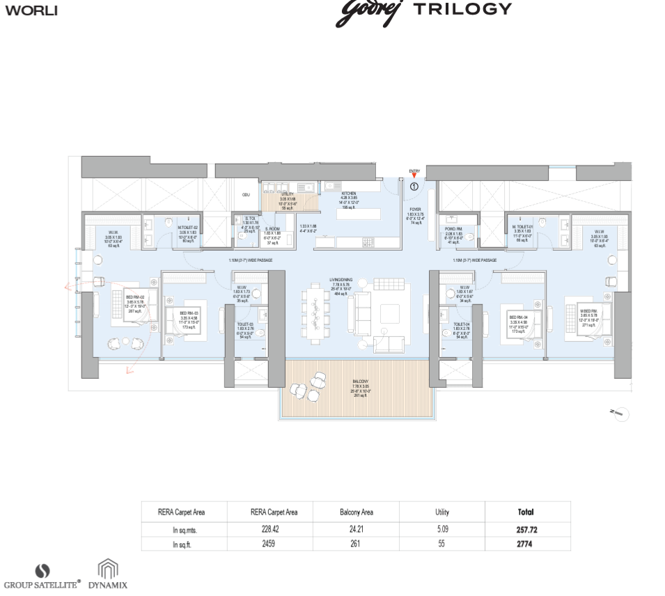 Godrej Bandra floorplans - 4 BHK in Bandra