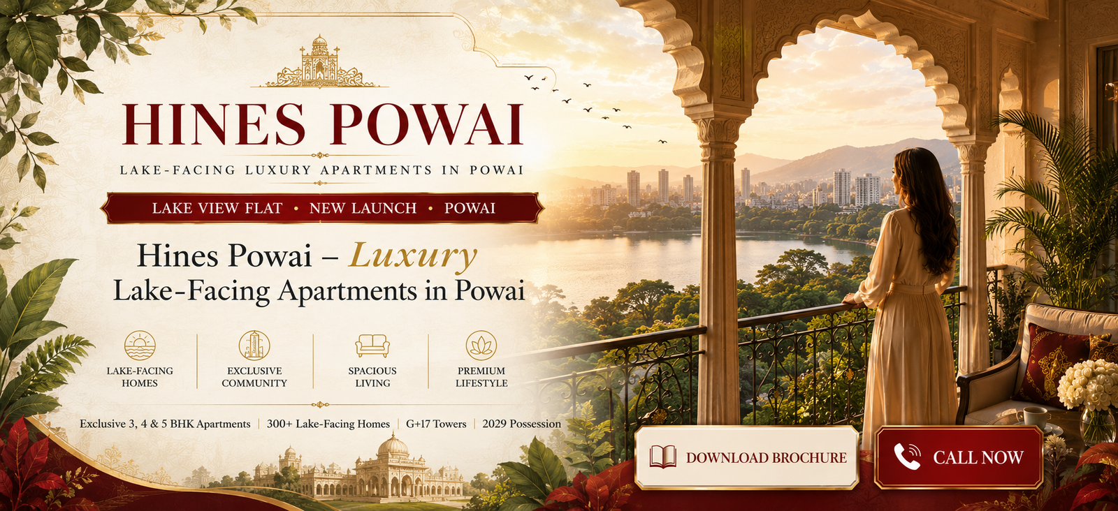 Hines Powai luxury lake-facing apartments Powai Mumbai promotional banner